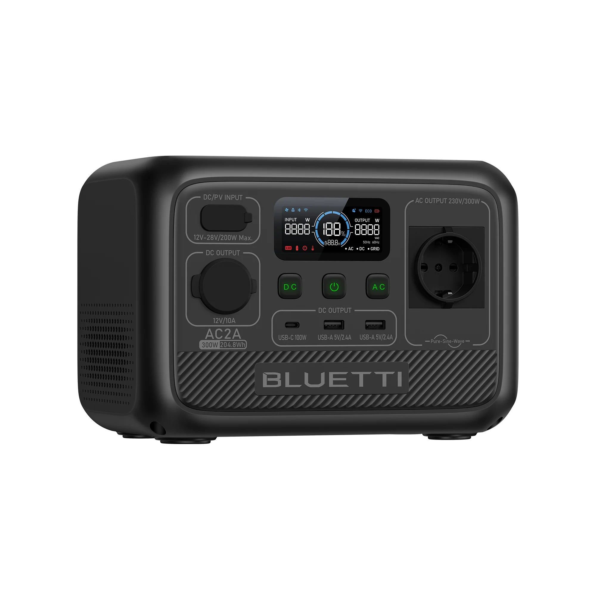 BLUETTI AC2A Tragbare Powerstation | 300 W 204,8 Wh (Nur Für Deutschland) - Image 3