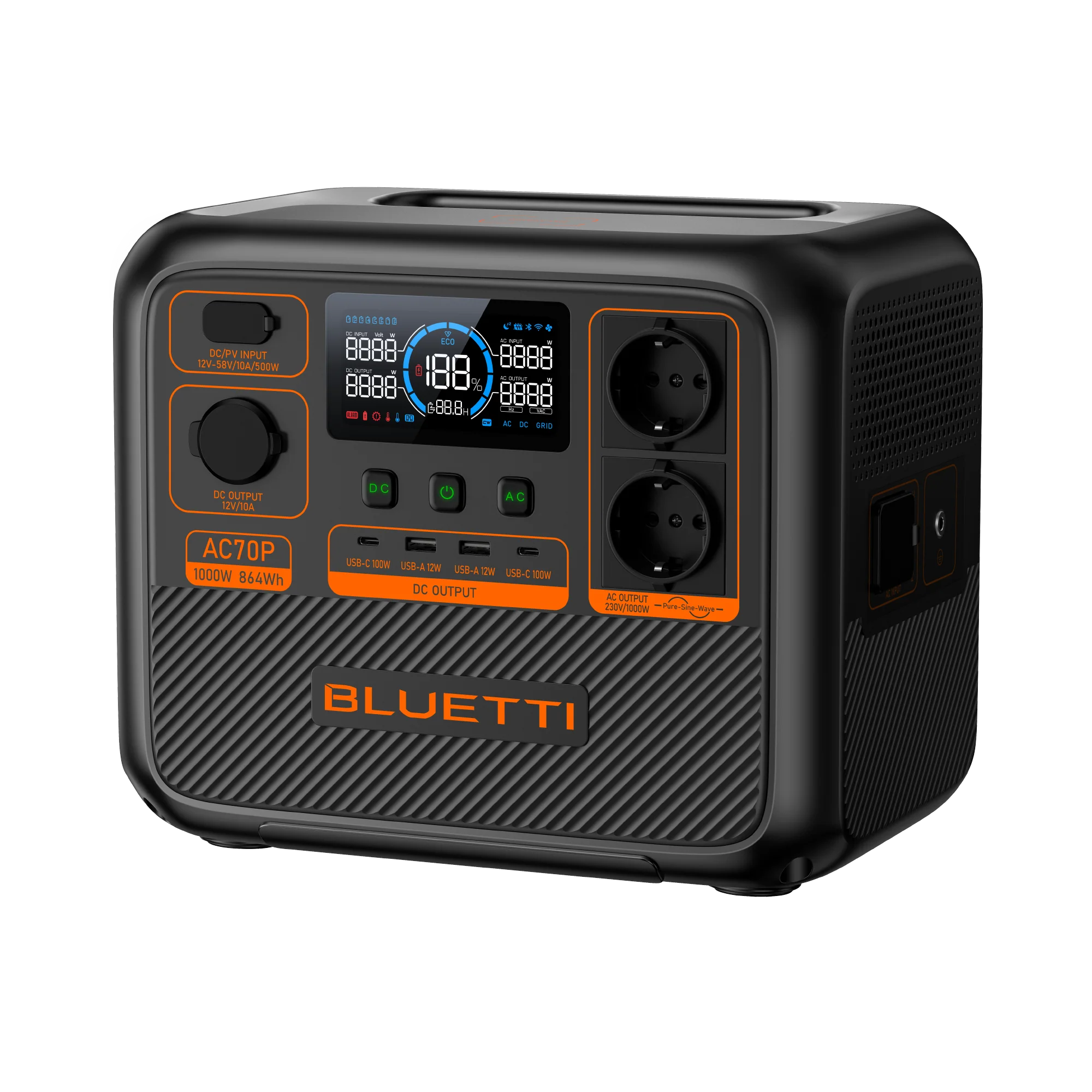 BLUETTI AC70P Tragbare Powerstation | 1000 W 864 Wh - Image 3