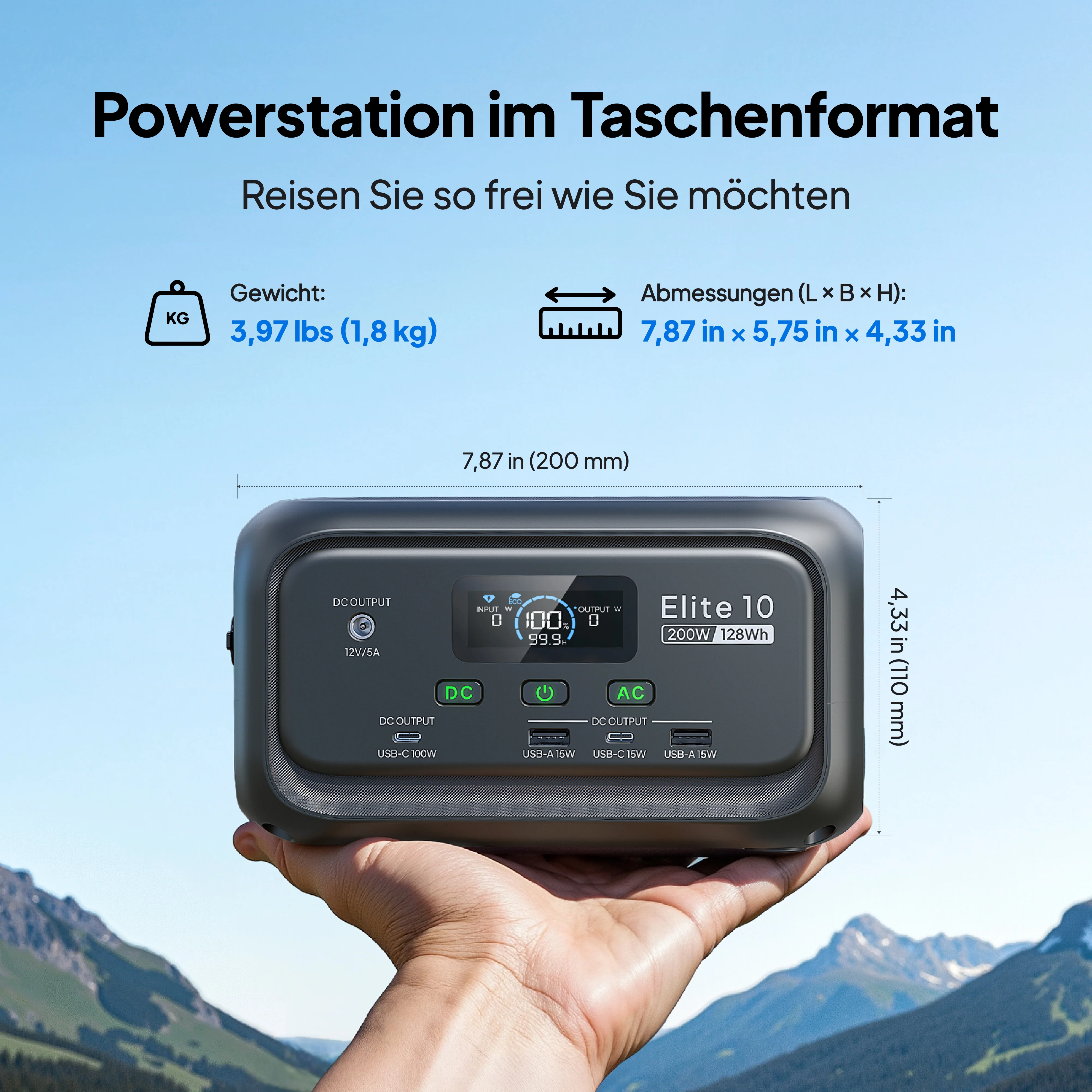 BLUETTI Elite 10 Mini Powerstation | 200 W 128 Wh (Nur Für Deutschland) - Image 8